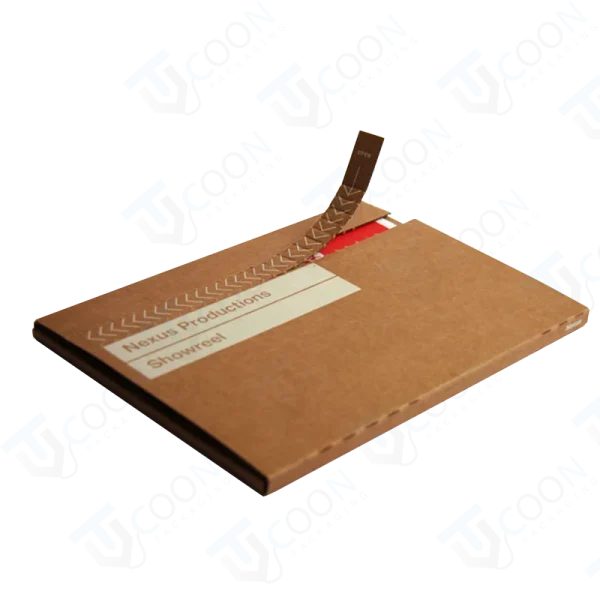 corrugated packaging box with tear strip